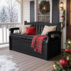 JUMMICO 80 Gallon Resin Outdoor Storage Bench - Image 7