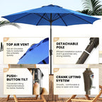 Ayge 9FT Patio Umbrella Outdoor Umbrella Patio - Image 2