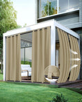 Windproof Outdoor Curtains for Patio Waterproof 4 Pcs 54x95 In Taupe | Grommet by HolidayIdeas