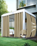 Windproof Outdoor Curtains for Patio Waterproof 4 Pcs 54x84 In Taupe | Grommet by HolidayIdeas
