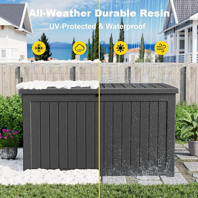 DRATO 280 Gallon Deck Boxes Outdoor Waterproof, Lockable Outdoor Storage Box - Image 6