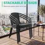 JEAREY Outdoor Patio Rattan Dining Chairs Set of 4, All Weather Stackable - Image 7