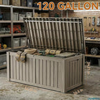 150 Gallon Outdoor Deck Box, Resin Waterproof Storage Box - Image 4