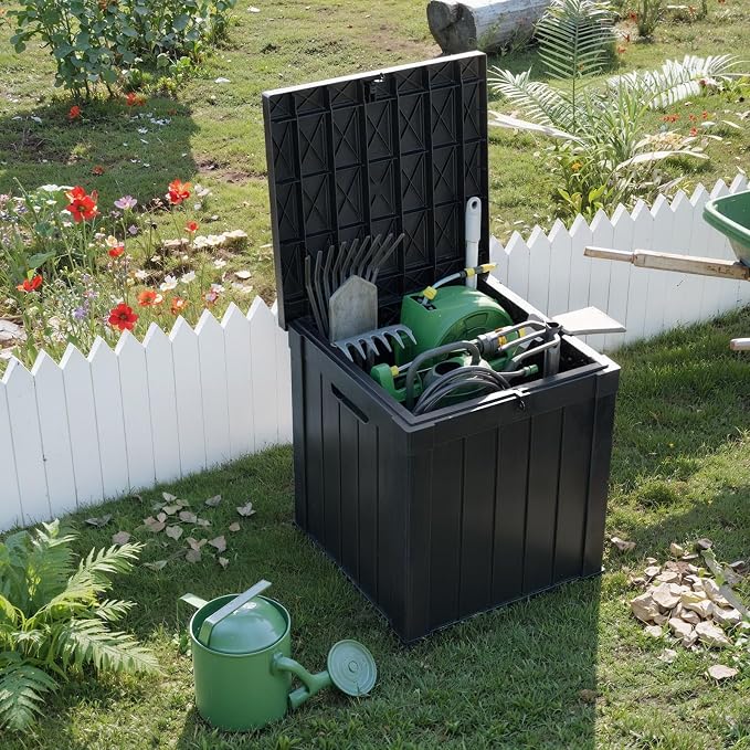 PatioZen 52 Gallon Deck Box Outdoor, Weatherproof Resin Patio Storage Box - Image 3