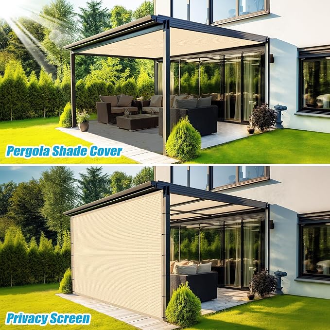 Amagenix 90% Pergola Shade Cover 7' X 18' Sun Shade Cloth - Image 5