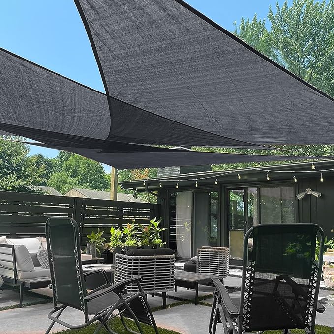 LOVE STORY Custom Size 7' x 10' x 12.2' Sun Shade Sail, Graphite Grey | HDPE by LOVESTORY