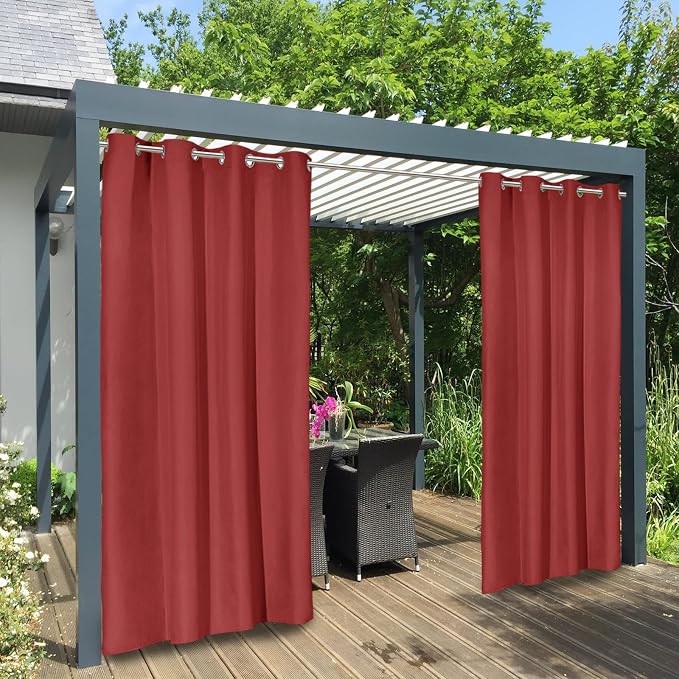 Easy-Going 100% Waterproof Outdoor Curtains 54x96 inch, Gazebo and Pergola 2 by Easy-Going