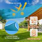 Sun Shade Sail 12' x 12' x 17' Turquoise Blue Right Triangle | Outdoor sun - Image 4