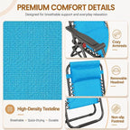 Yaheetech 26" Zero Gravity Recliners Adjustable Set of 2, Light Blue | Outdoor - Image 4