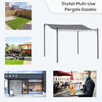 Outsunny 10' x 10' Steel Outdoor Pergola Gazebo Patio Canopy Gray | - Image 3