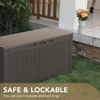 Devoko 100 Gallon Waterproof Resin Deck Box, Large Outdoor Storage Box | Indoor - Image 5