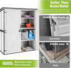 GUTINNEEN Outdoor Storage Cabinet Durable Metal Frame and Solid Wood Vertical - Image 5