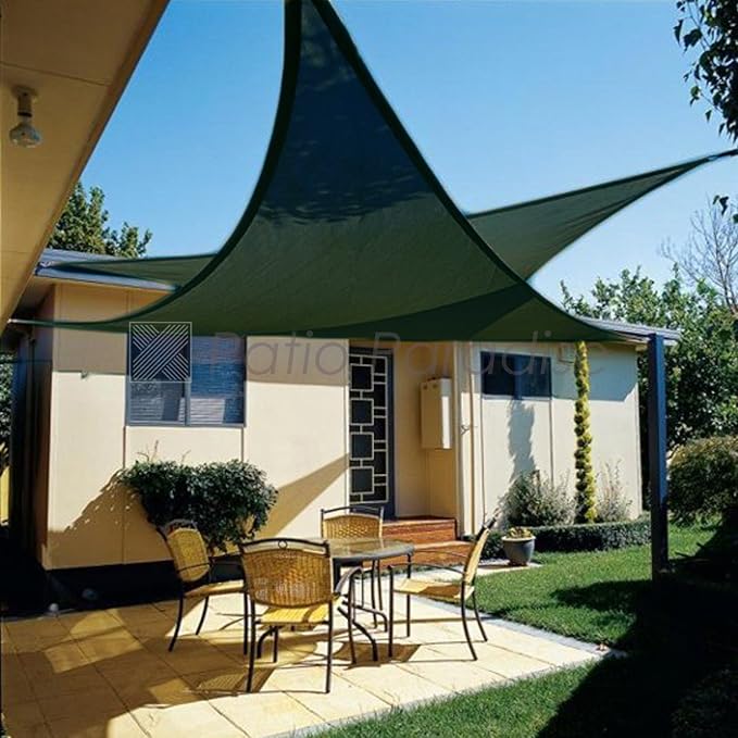 Patio Paradise 24' x 24' x 24' Sun Shade Sail Triangle Canopy Shade Cloth - Image 6
