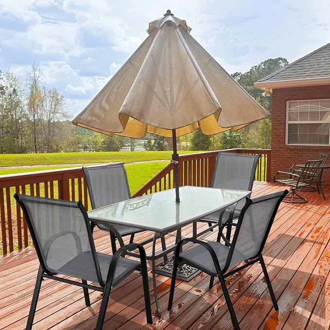 Tangkula Patio Dining Chairs Set of 4, Outdoor Stackable All Weather Heavy Duty - Image 2