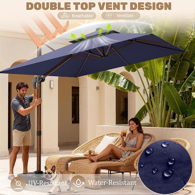 10x13FT Cantilever Outdoor Patio Umbrellas - Image 4