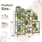 Bamworld Plant Stand Indoor Plant Shelf Outdoor Wood Plant Rack | - Image 6