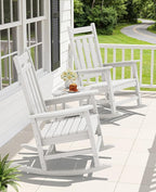 Oversized Outdoor Rocking Chair Set of 4, HDPE Patio Rockers - Image 2