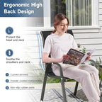 Amopatio Patio Chairs Set of 6, Outdoor Stackable Dining Chairs - Image 6