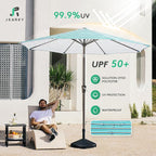 JEAREY 9FT Outdoor Patio Umbrella, Market Umbrella, Tilt & Crank UV Protection - Image 3