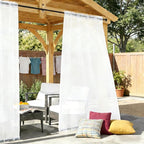 Outdoor Sheer Curtains for Patio Waterproof, 2 Panels Rod Pocket Indoor/Outdoor - Image 2