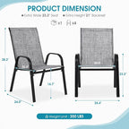 24.4" Wide Outdoor Stackable Chairs Set of 8 | Stacking Patio Chairs - Image 3