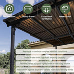 Aoxun 8’x10’ Gazebo with Light, Gazebo Pergola with Sloped Roof, Wall Mounted - Image 3