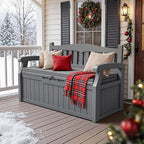 JUMMICO 80 Gallon Resin Outdoor Storage Bench - Image 7