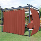 Easy-Going Outdoor Patio Curtains 2 Panels, 110x120 inch, Terra Red | Privacy by Easy-Going