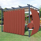 Easy-Going Outdoor Patio Curtains 2 Panels, 110x84 inch, Terra Red | Privacy by Easy-Going