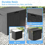 ROJIK 37 Gallon Resin Deck Box, Lockable Waterproof Weatherproof Outdoor - Image 5