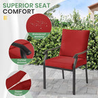 LVUYOYO Outdoor Patio Dining Chairs Set of 2, Metal Stackable Chairs Set - Image 5