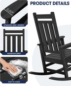Oversized Outdoor Rocking Chair, HDPE Patio Rockers - Image 6