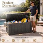 Devoko 120 Gallon Deck Box Resin Outdoor Storage Box Waterproof | Large Outdoor - Image 5