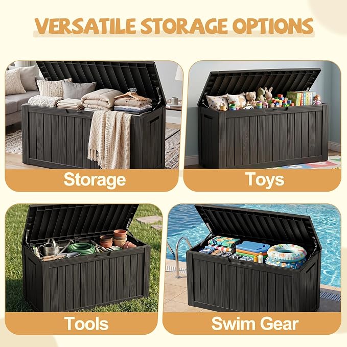 EFU Outdoor Storage Box Waterproof, 130 Gal Gen 2 Resin Deck Box - Image 6