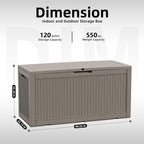 120 Gallon Outdoor Deck Box, Resin Waterproof Storage Box - Image 5
