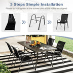 S AFSTAR Outdoor Chairs Set of 4, Stackable Patio Chairs - Image 8