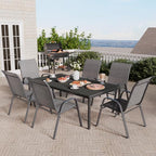 Patio Chairs Set of 6, Stackable Outdoor Dining Chairs Set - Image 2