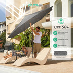 JEAREY 9' Patio Umbrella with Solar Lights, LED Umbrella, Tilt & Crank UV - Image 5