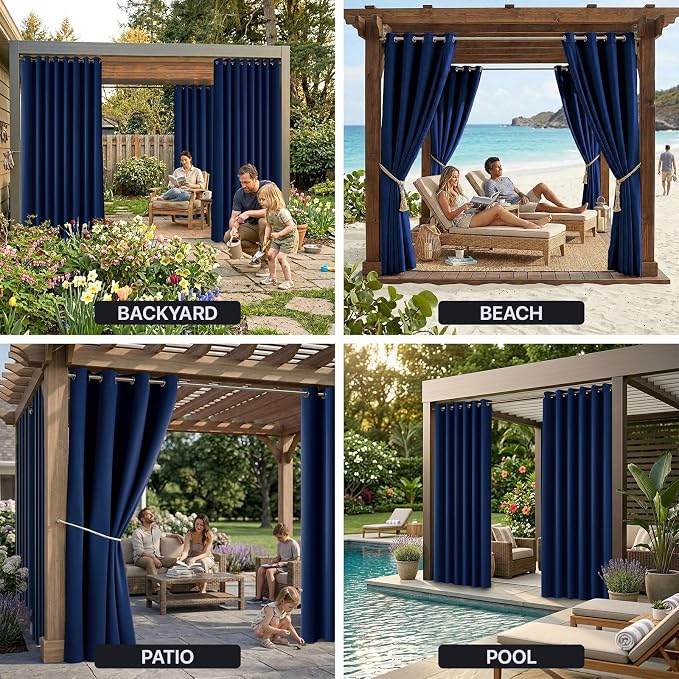 Outdoor Indoor Curtains W52 x L108 - Image 9