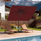 10' X 10' Patio Umbrella Cantilever Outdoor Rectangle Umbrella - Image 4