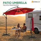 NEWBULIG 10FT Patio Umbrella, Cantilever Umbrella, UV Protection | Outdoor - Image 9