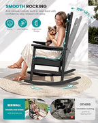 SERWALL Outdoor Rocking Chair, Oversized Rocking Chair - Image 5