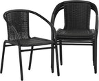 Flash Furniture Lila Modern Rattan Indoor/Outdoor Stackable Dining Chairs by FlashFurniture