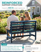 SERWALL Armless Outdoor Bench, All Weather HDPE Porch Bench, 1 Pack, Suitable - Image 6