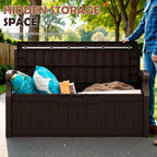 JUMMICO 80 Gallon Resin Outdoor Storage Bench Waterproof, Deck Box | Large Deck - Image 6