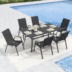 Patio Dining Chairs Set of 6 Outdoor Stackable Dining Chairs - Image 2