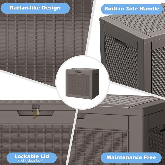 Outdoor Storage Box, 31 Gallon Resin Deck Boxes Outdoor Waterproof - Image 5
