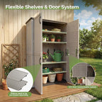 Patiowell 50 cu.ft Plastic Vertical Outdoor Storage Shed, Waterproof Resin - Image 7