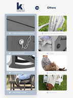 Adirondack Rocking Chair with Ottoman and Cup Holders | HDPE Porch Rocker - Image 6