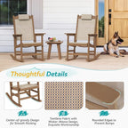 3-Piece Outdoor Rocking Chair Set, HDPE Patio Rocking Chair - Image 7